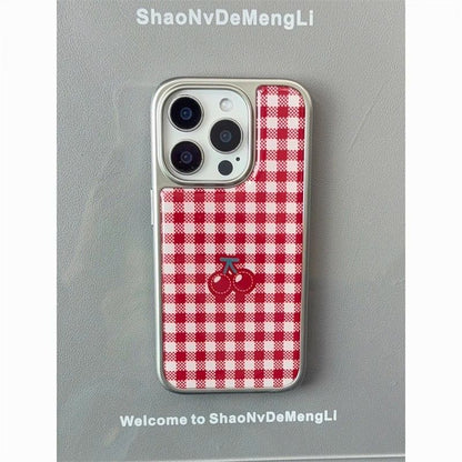 Gingham Cherry Phone Print Case