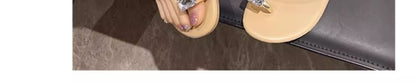 Wedge Heel Rhinestone Toe Loop Sandals