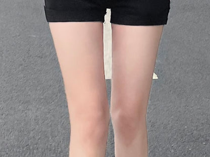 Low Rise Denim Hot Pants