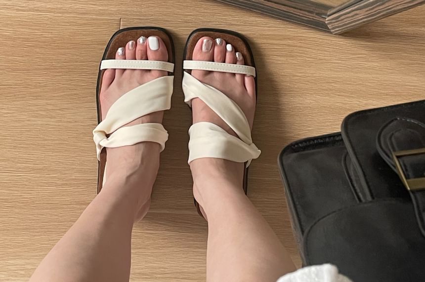 Wedge Heel Square Toe Strappy Sandals