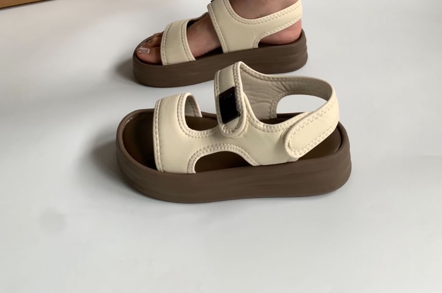 Platform Adhesive Strap Slingback Sandals