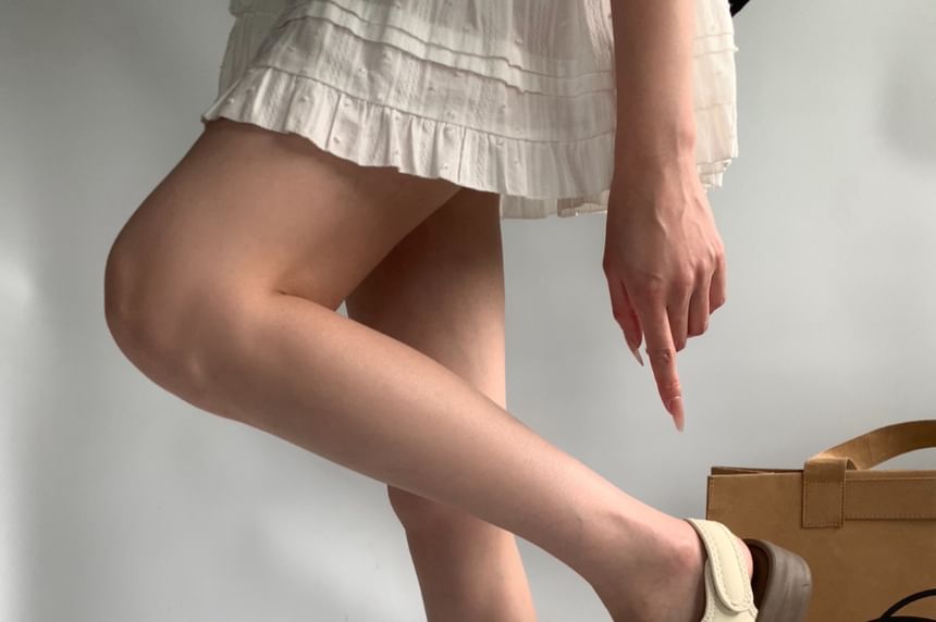 Platform Adhesive Strap Slingback Sandals