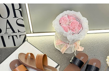 Platform Toe Loop Slide Sandals