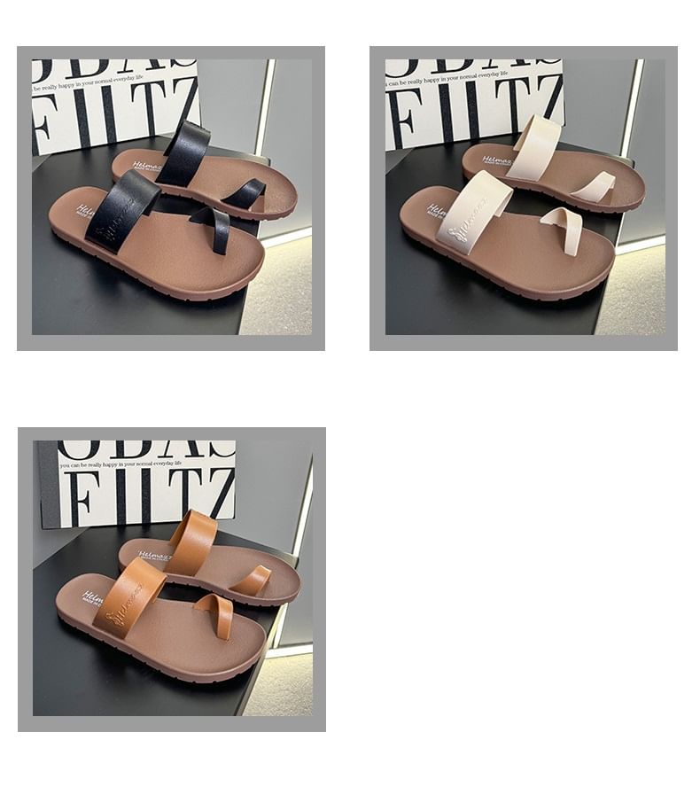 Platform Toe Loop Slide Sandals