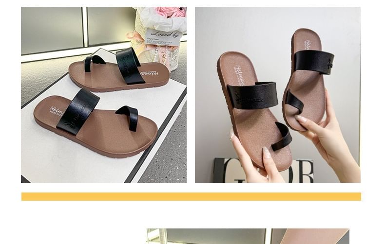 Platform Toe Loop Slide Sandals