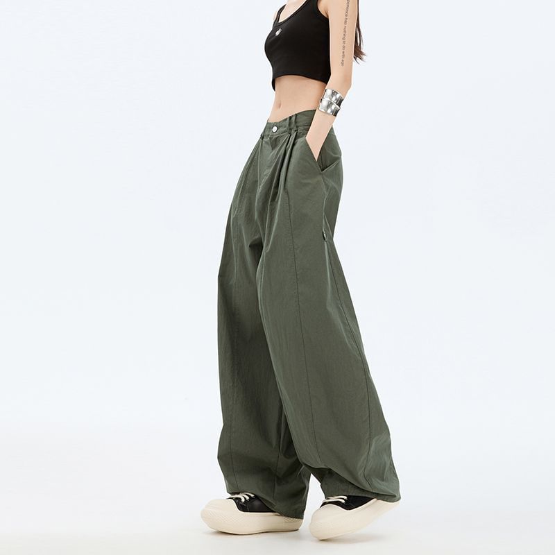 Low Rise Plain Baggy Cargo Pants (Various Designs)