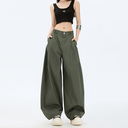 Low Rise Plain Baggy Cargo Pants (Various Designs)