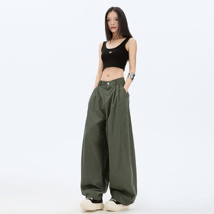 Low Rise Plain Baggy Cargo Pants (Various Designs)