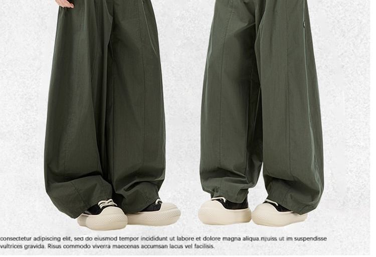 Low Rise Plain Baggy Cargo Pants (Various Designs)