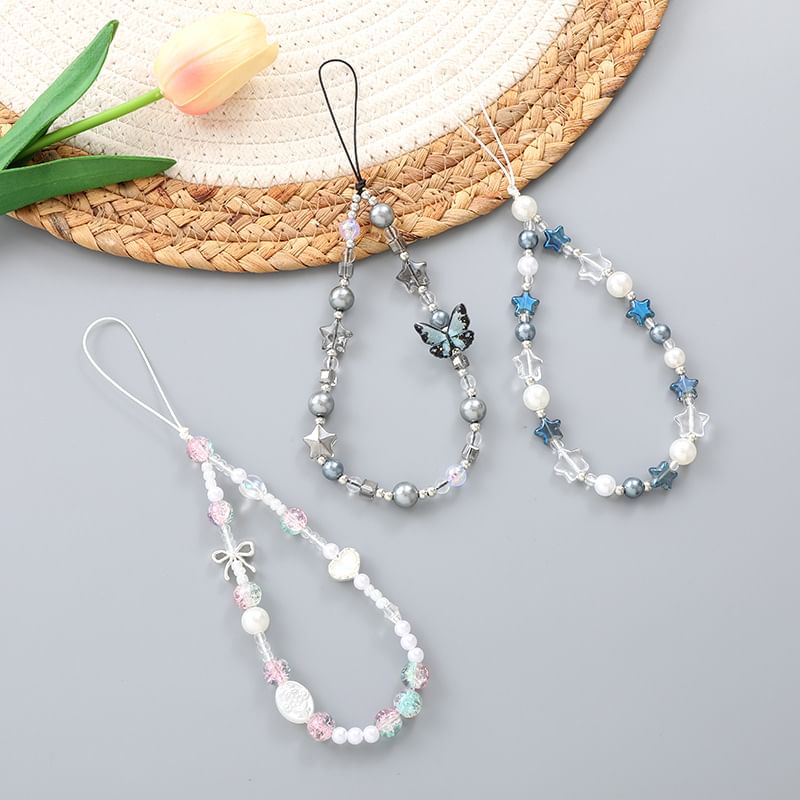 / Phone Butterfly Strap Bow Bead Star