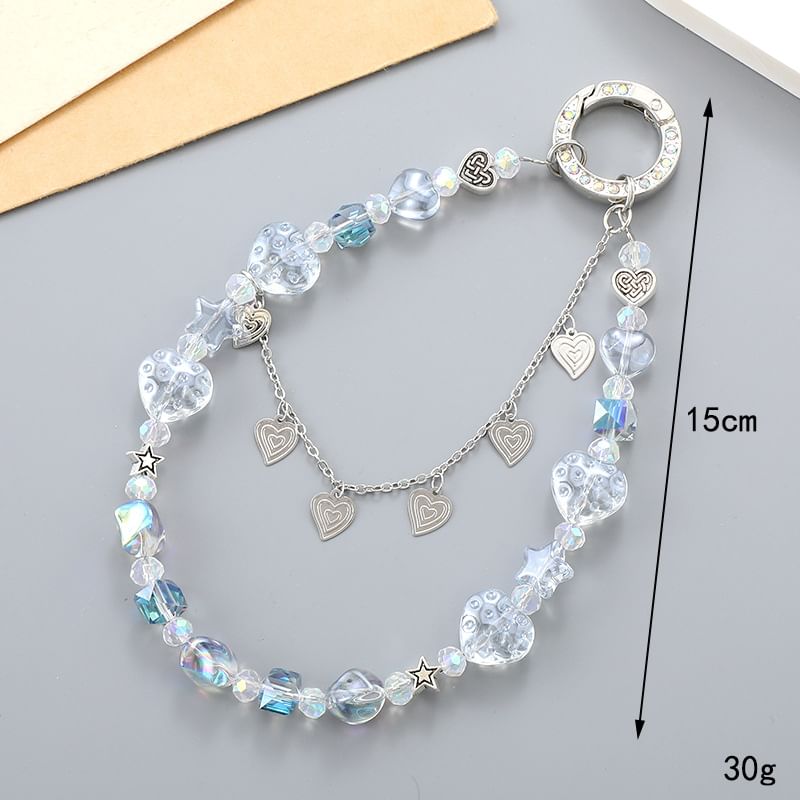Crystal Faux Phone Heart Strap
