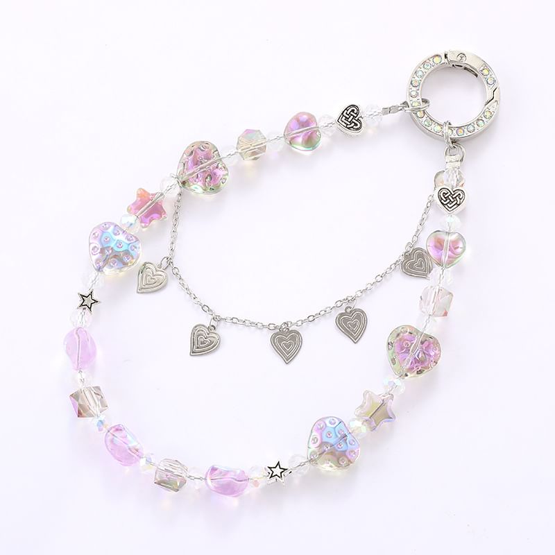 Crystal Faux Phone Heart Strap
