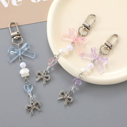 Phone Charm Bow Pearl Faux