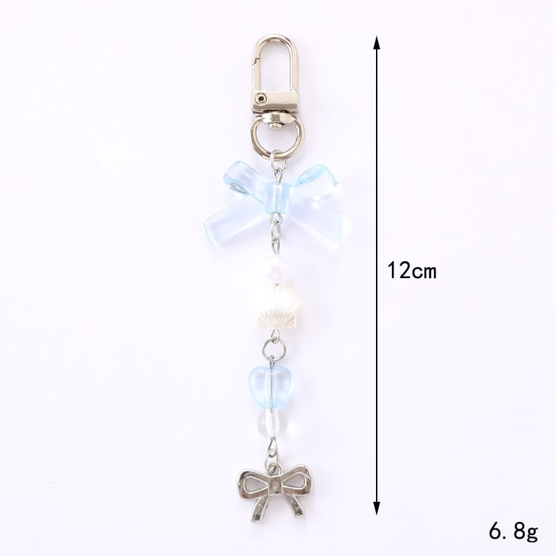 Phone Charm Bow Pearl Faux