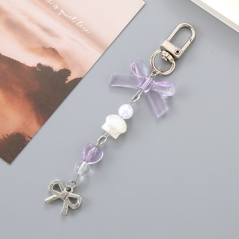 Phone Charm Bow Pearl Faux