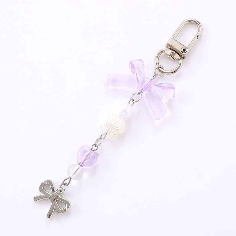 Phone Charm Bow Pearl Faux