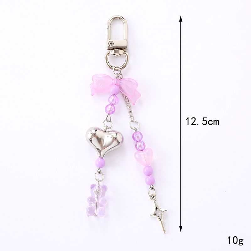 Bear Phone Heart Charm Bow