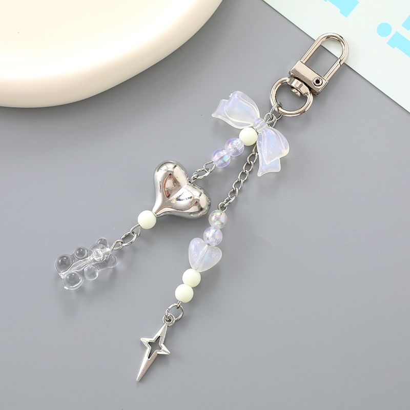 Bear Phone Heart Charm Bow