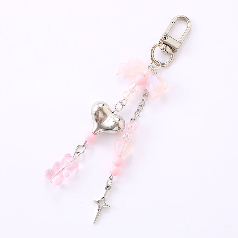 Bear Phone Heart Charm Bow