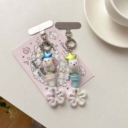 Phone Charm Lanyard Ice (Various Cream with Pad Designs) Floral