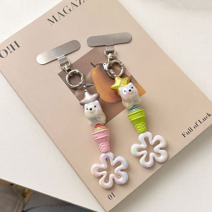 Phone Charm Lanyard Ice (Various Cream with Pad Designs) Floral