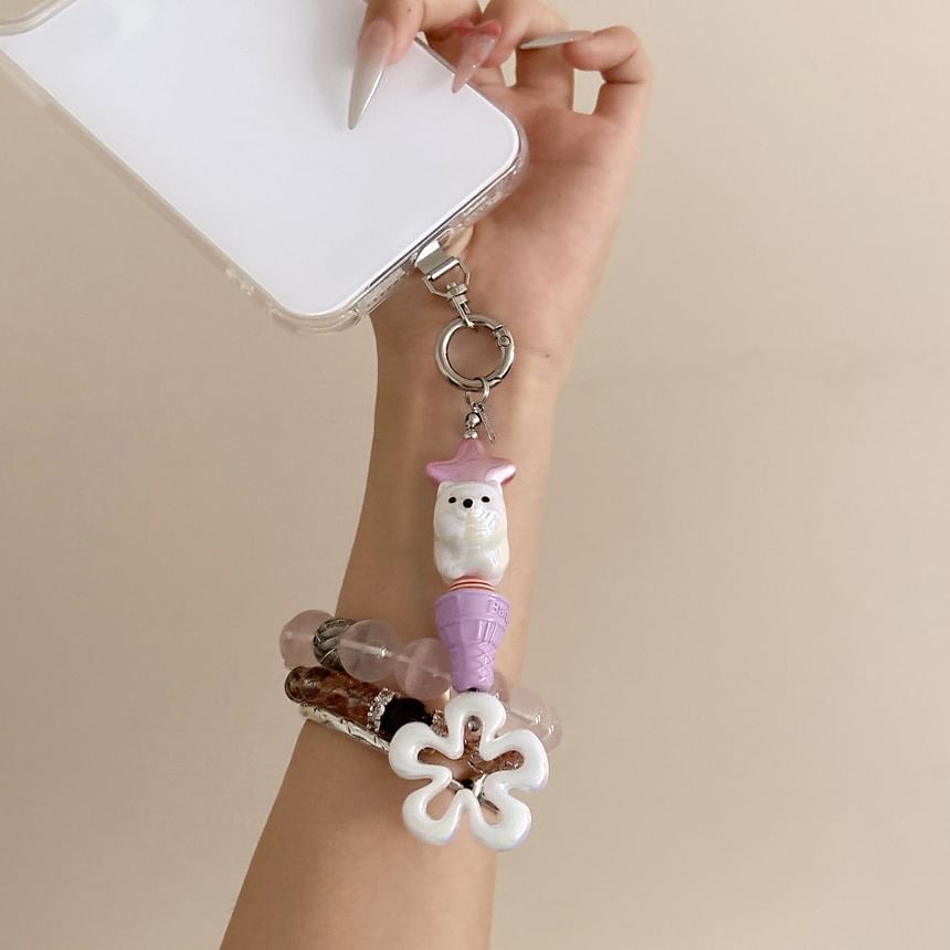 Phone Charm Lanyard Ice (Various Cream with Pad Designs) Floral