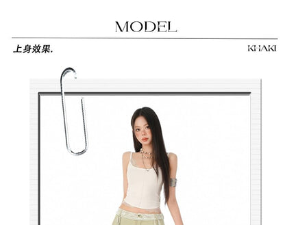 Low Waist Panel Lace Baggy Cargo Pants