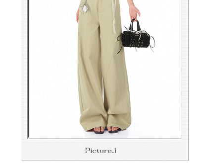 Low Waist Panel Lace Baggy Cargo Pants
