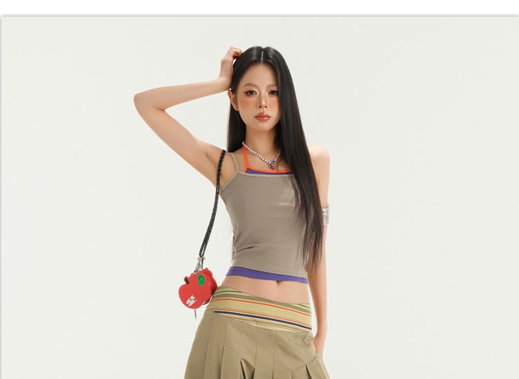 Low Rise Striped Wide Leg Cargo Pants