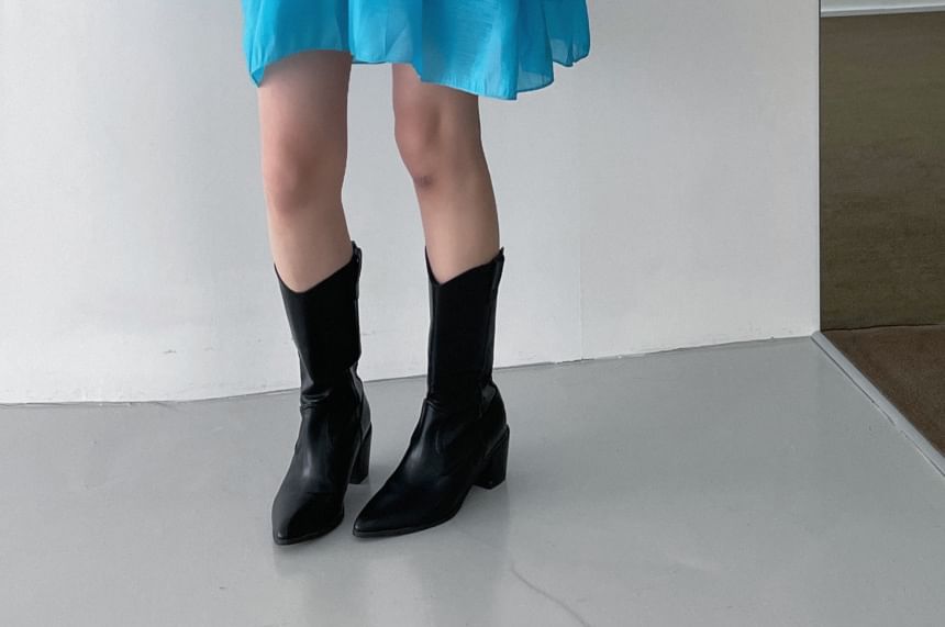 Tie-Shoulder Plain Mini A-Line Dress