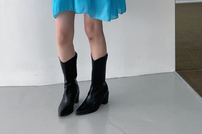 Tie-Shoulder Plain Mini A-Line Dress