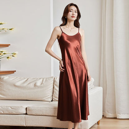Spaghetti Strap Scoop Neck Plain Maxi Dress