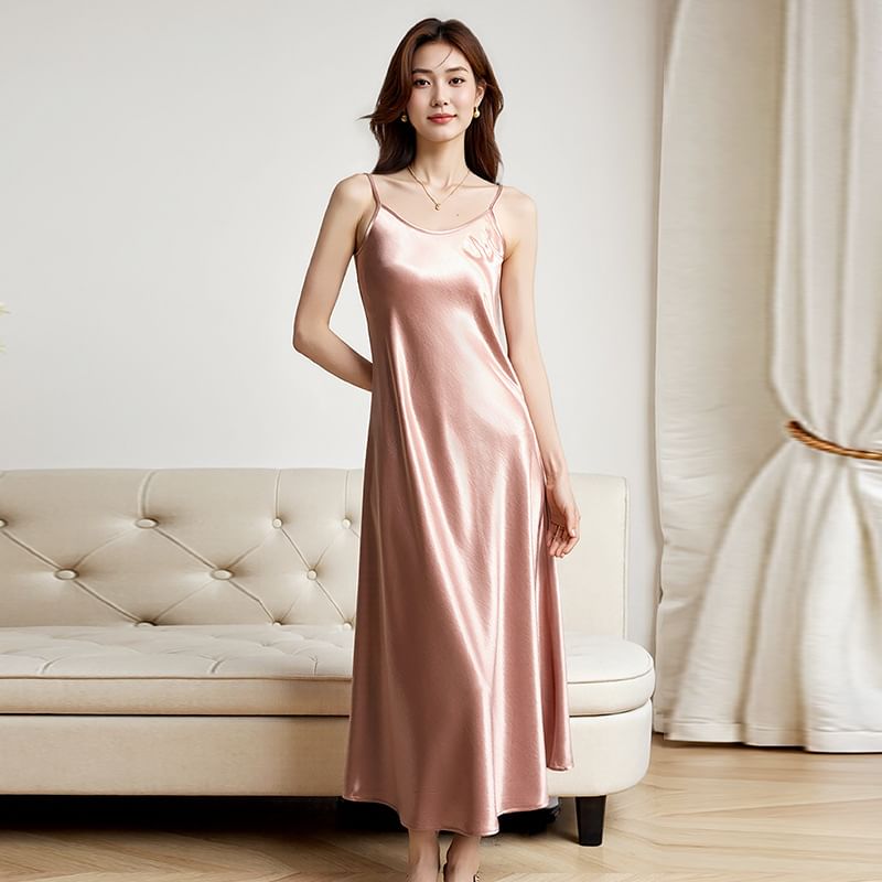 Spaghetti Strap Scoop Neck Plain Maxi Dress