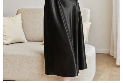 Spaghetti Strap Scoop Neck Plain Maxi Dress