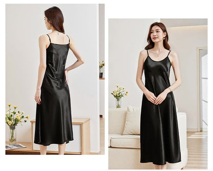 Spaghetti Strap Scoop Neck Plain Maxi Dress