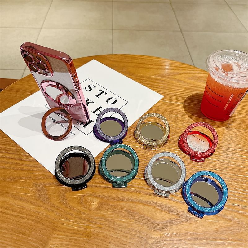 Glitter Stand Mirror with Magnetic Phone