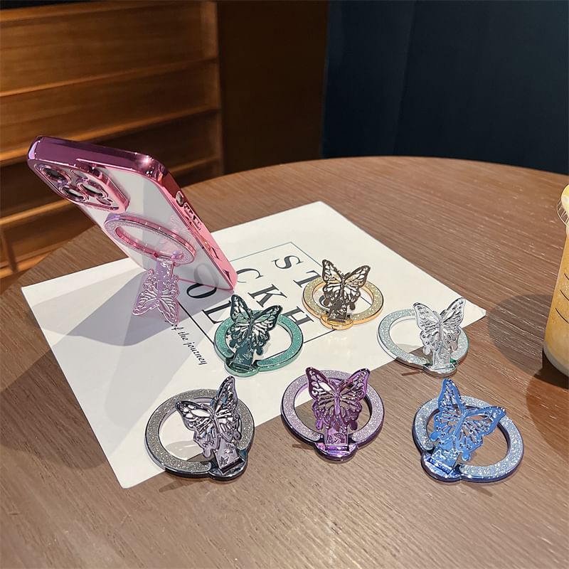 Magnetic Stand Butterfly Glitter Phone