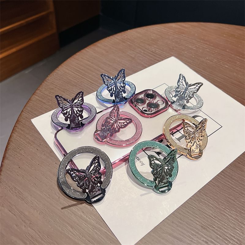 Magnetic Stand Butterfly Glitter Phone