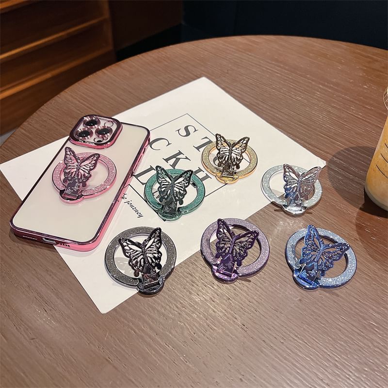 Magnetic Stand Butterfly Glitter Phone