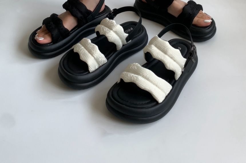 Platform Ruffle Trim Sandals