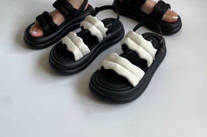 Platform Ruffle Trim Sandals
