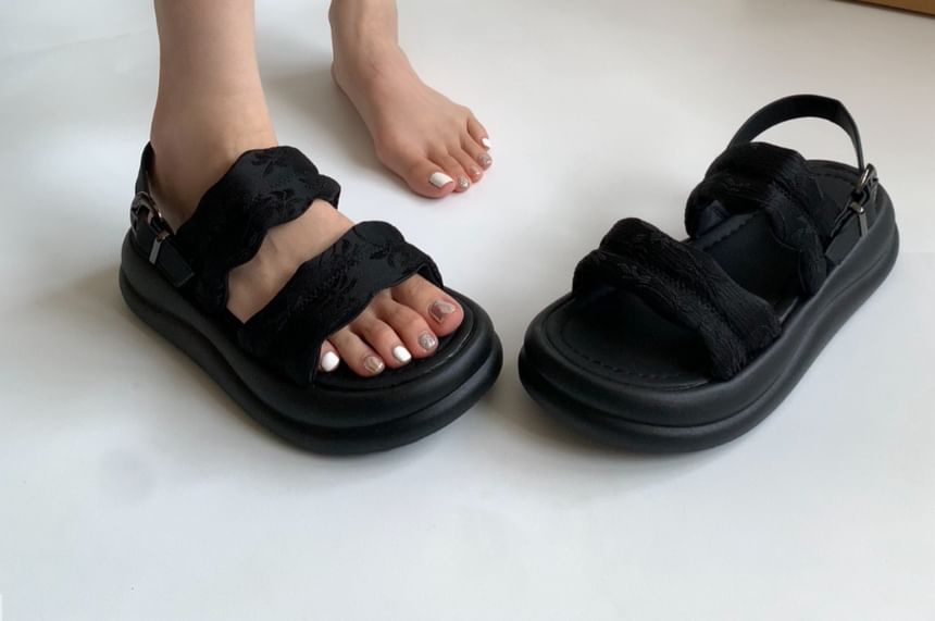 Platform Ruffle Trim Sandals
