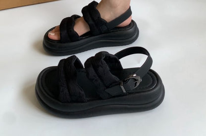 Platform Ruffle Trim Sandals
