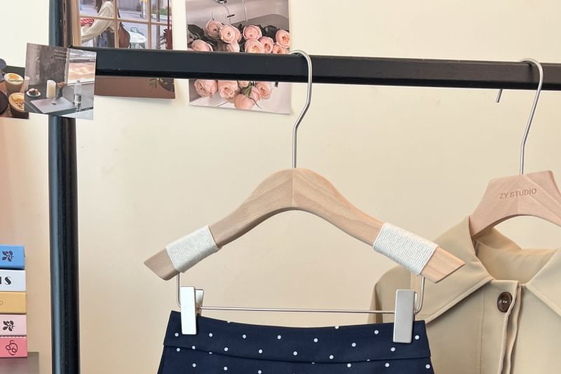 Dotted Ruffle Mini Flared Skirt with Mid Rise