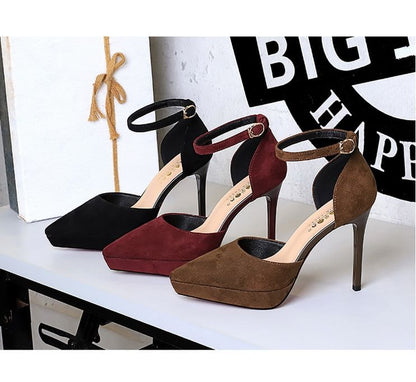 Pointed Ankle Strap Platform Stiletto Sandals