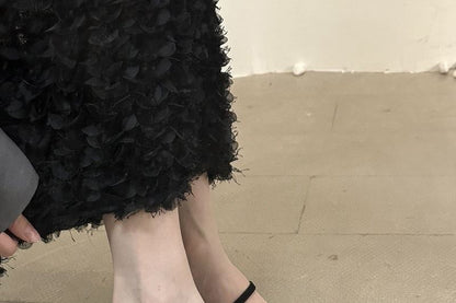 Low Heel Square Toe Strap Sandals