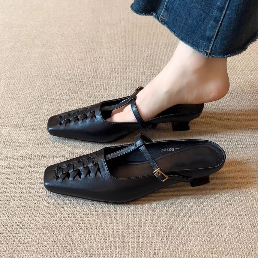 Low Heel Pointy Mules