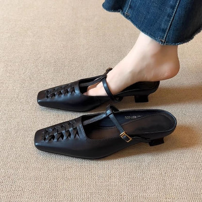 Low Heel Pointy Mules