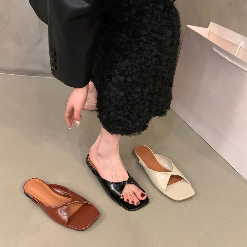 Square Toe Slide Sandals