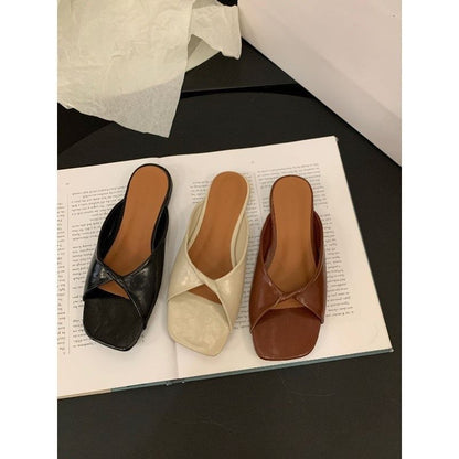 Square Toe Slide Sandals